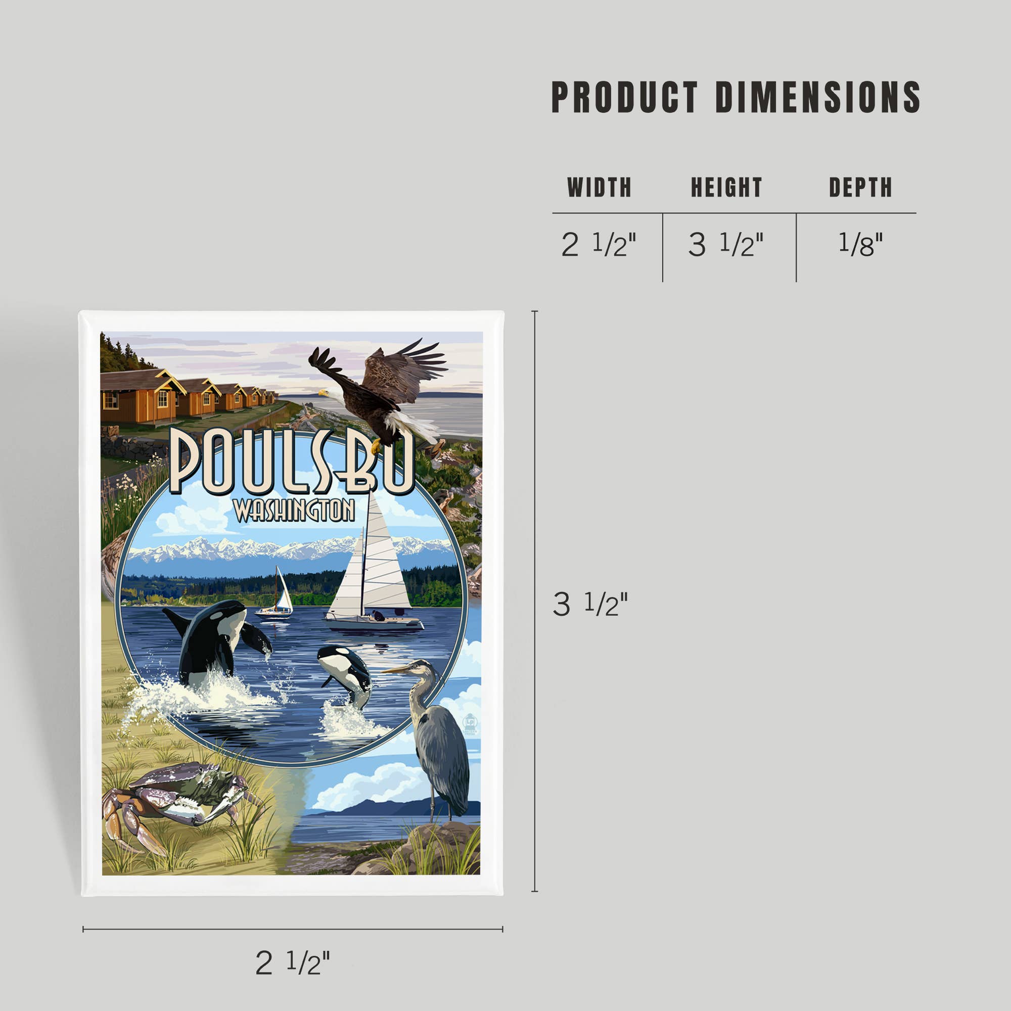 Lantern Press - Wholesale Magnet - MAGNET Poulsbo, Washington, Montage Scenes3