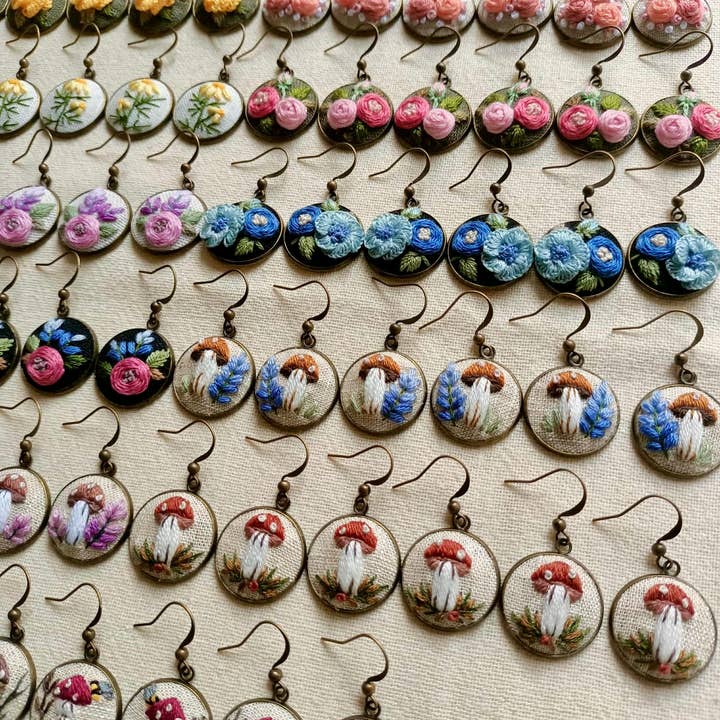 Ninu Handmade - Wholesale Single Earring - Mystery Embroidered Earrings4