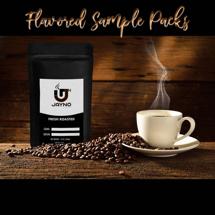 FLAVORED COFFEE SAMPLE PACKS for wholesale by Jayno Coffee