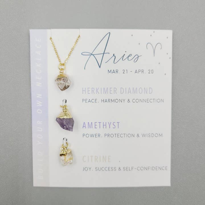ACCITY - Wholesale Pendant/Charm Necklace - TWELVE CONSTELLATIONS NATURAL STONE NECKLACE_CWAJE1048
