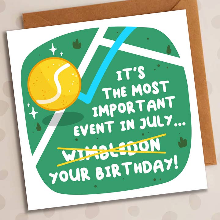 Birthday Card – Most Important Event in July | Tennis Card for wholesale by Studio Arca