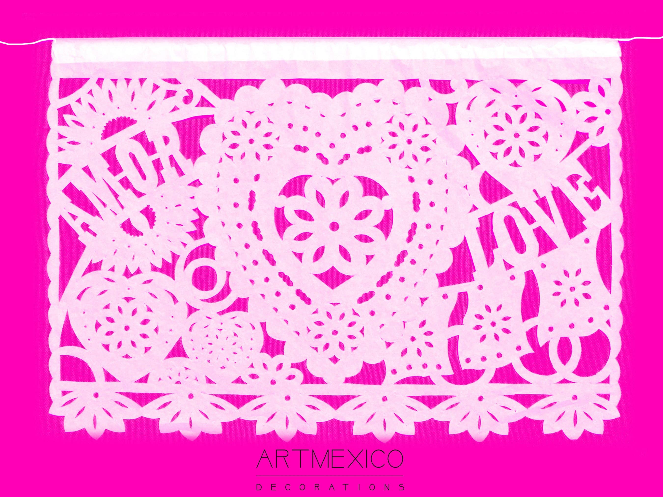 ArtMexico Ltd – Großhandel Wimpel/Girlande – Traditionelles mexikanisches Hochzeitsgirlandendekor aus Papier, Motiv Picado, 10 m8