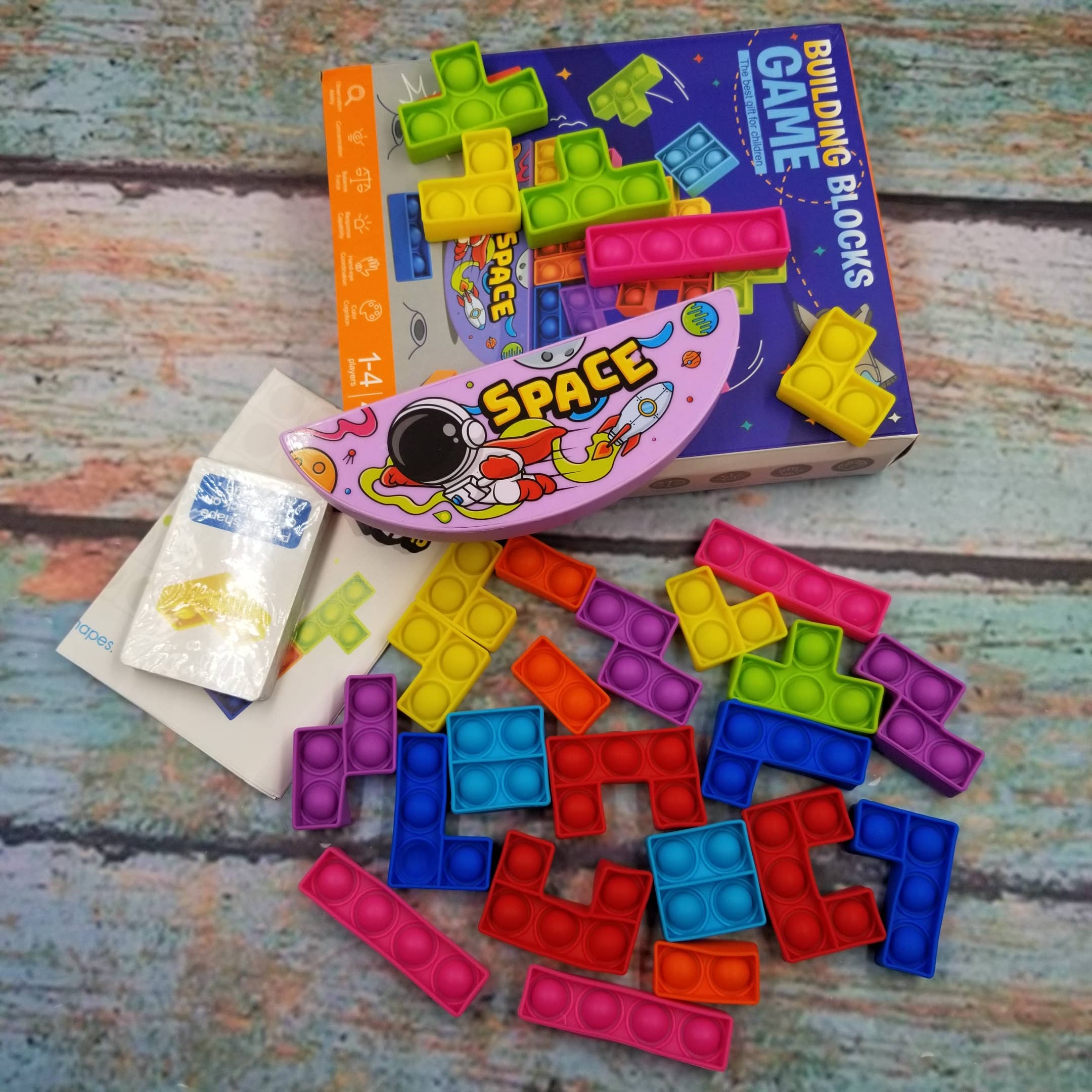 MIAS SHOP - Wholesale Fidget Toy - Kids - Tetris Building Blocks Game Pop Push Bubble Fidget Toy0