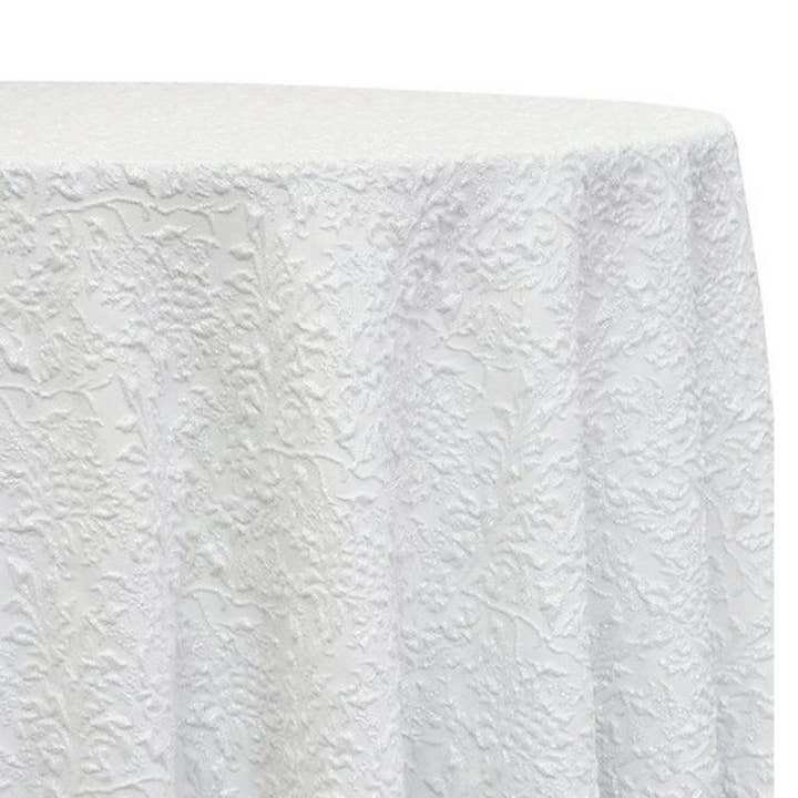White Leaf Tablecloth for wholesale by Linen Closet Home