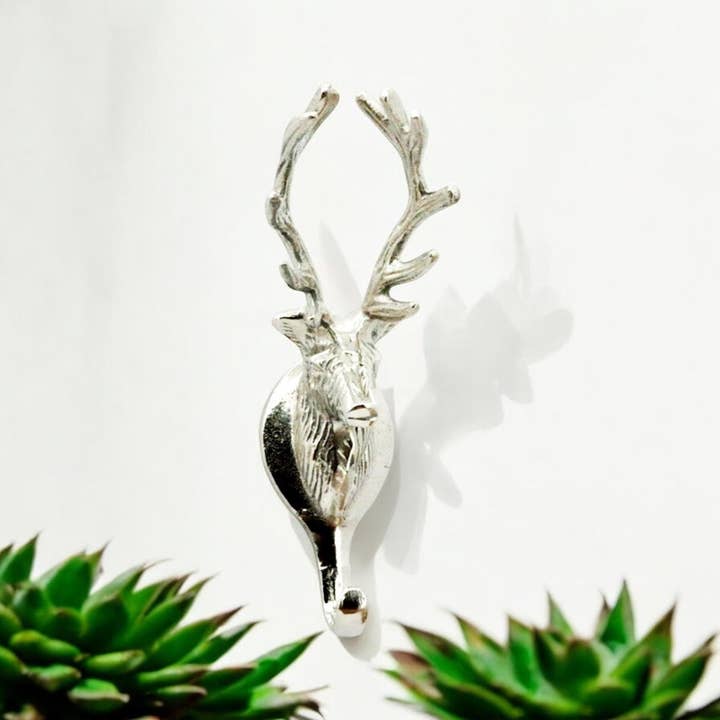 Minster Stylish Living Ltd – wholesale Wall hook – 12Cm Nickel Stag Head Wall Hook