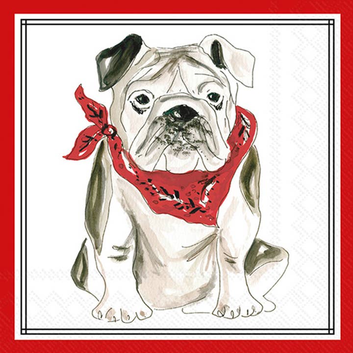 Paper Cocktail Napkins 20 Ct Red Bulldog Hometown Pride for wholesale by Boston International