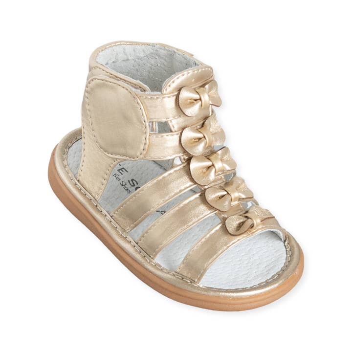 Athena Gold Sandal for wholesale by Wee Squeak Shoes