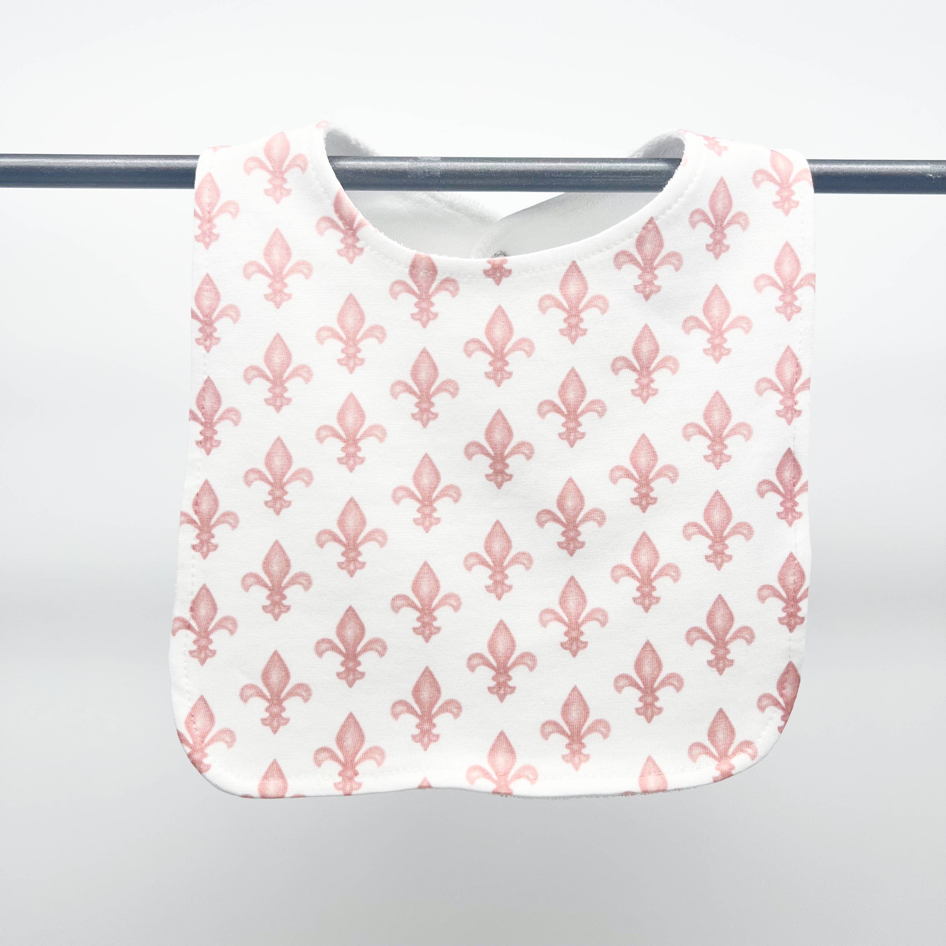 Home Malone - Wholesale Bib - Baby - Pink Fleur De Lis Baby Bib- New Orleans Girl Birthday Gift1