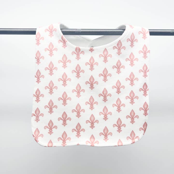 Home Malone - Wholesale Bib – Baby - Pink Fleur De Lis Baby Bib- New Orleans Girl Birthday Gift1