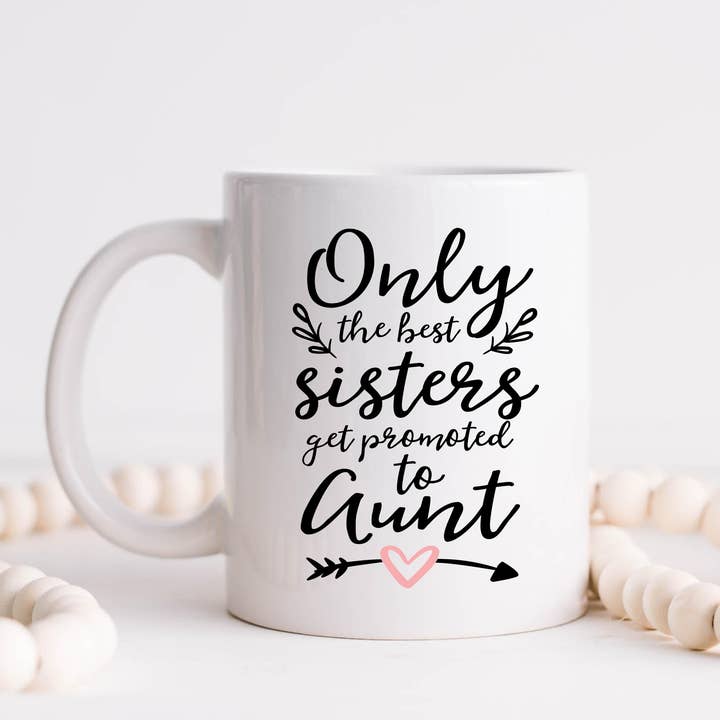 Promoted To Aunt, Aunt Gift, Coffee Mug, New Baby for wholesale by Hm Mugs