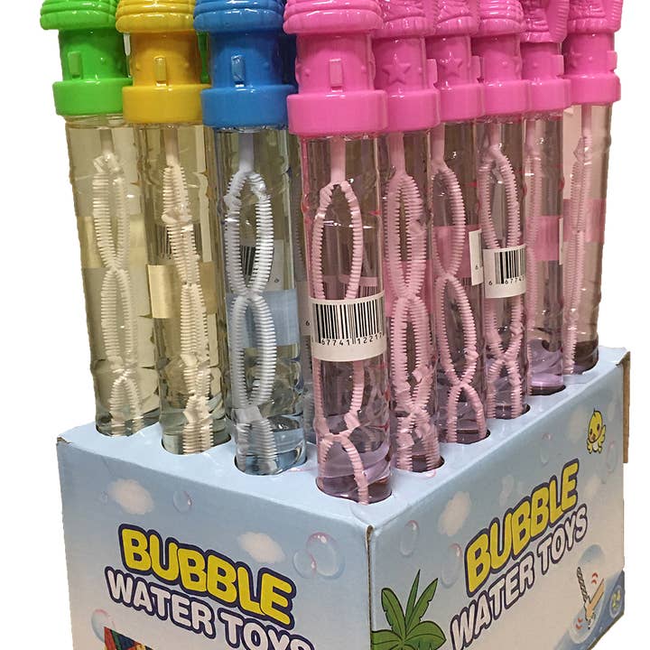 Texas Toy Distribution - Wholesale Bubble Wand - Kids - Dinosaur Bubble Wand Display, x24 wands in 4 colors