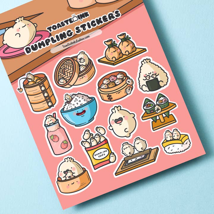 Toastedink - Wholesale Sticker - Dumpling Sticker Sheet | Cute Stickers