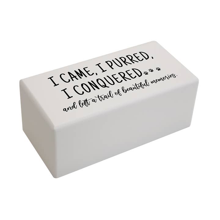 Pet Cremation Urns Wooden Sympathy Memorial Gift – I Purred for wholesale by LifeSong Milestones