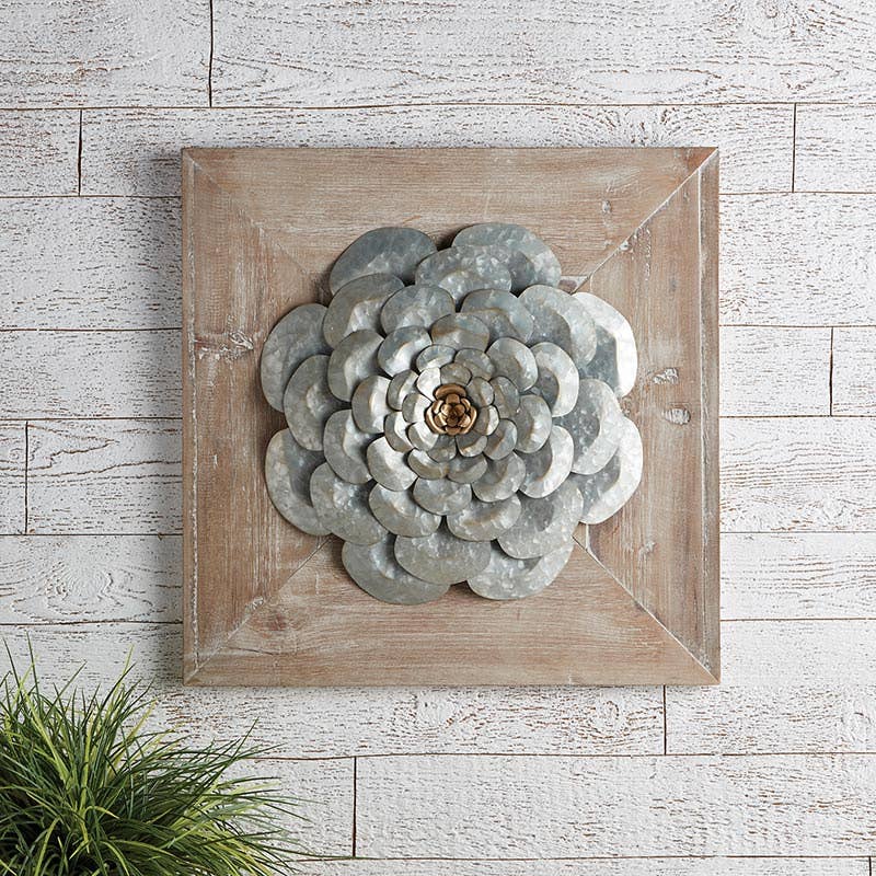 47th & Main (Creative Brands) - Vente Décoration murale - Décoration florale en bois1