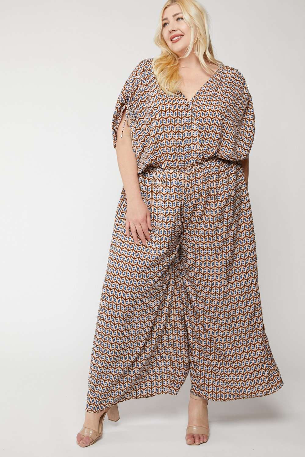 Davi & Dani - Vente Combinaison – femme - COMBINAISON SANS MANCHES IMPRIMÉE À COL EN V9