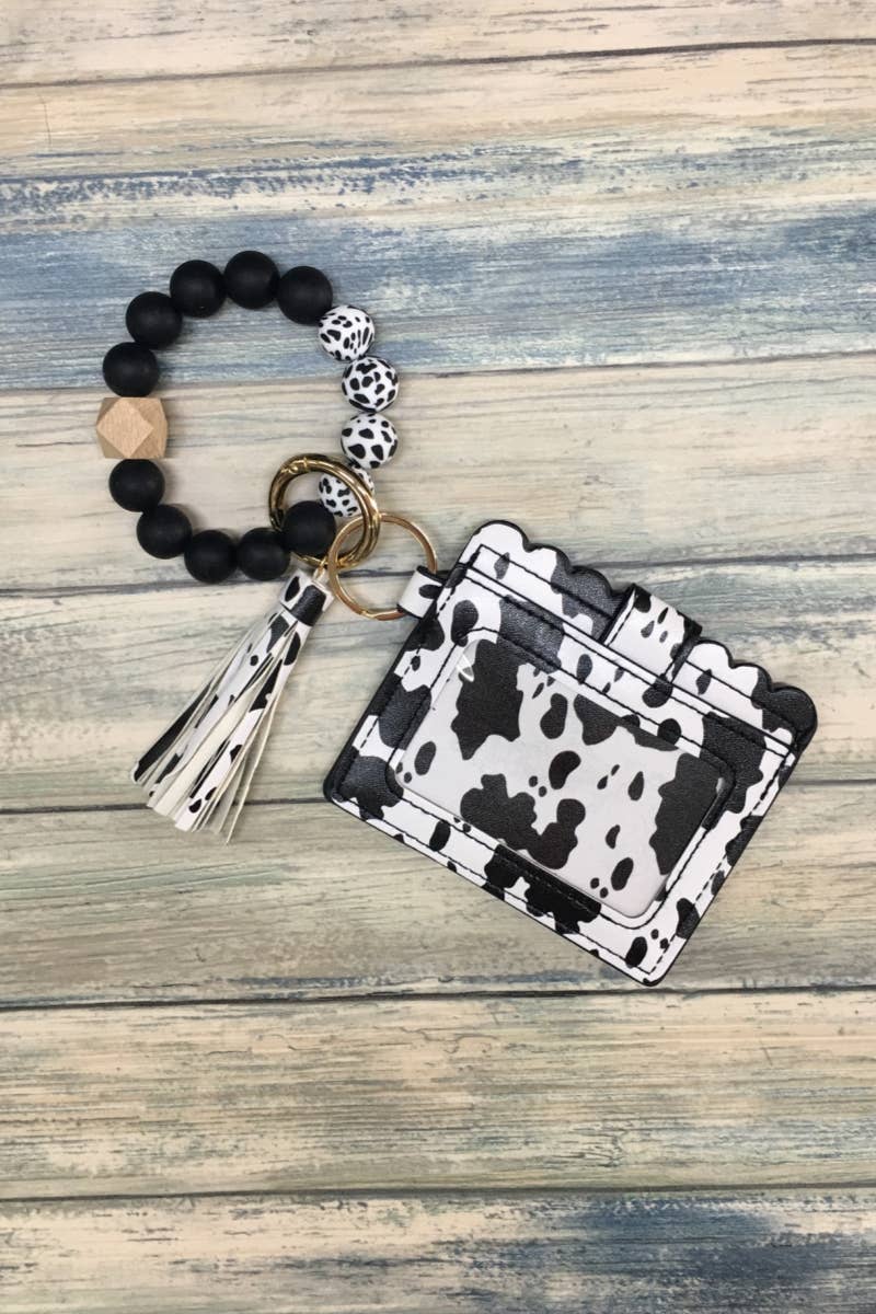 DESHENG ENTERPRISE - Wholesale Keychain - Women's - PRINTED SILICONE BEADED BRACELET CARD HOLDER KEYCHAIN 5