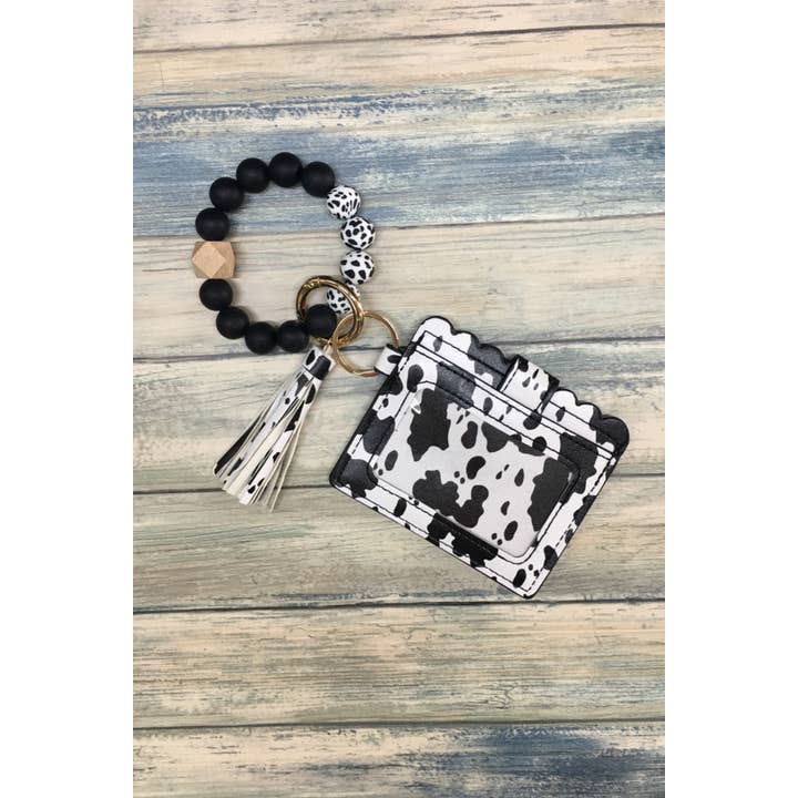 DESHENG ENTERPRISE - Wholesale Keychain - Women's - PRINTED SILICONE BEADED BRACELET CARD HOLDER KEYCHAIN 5
