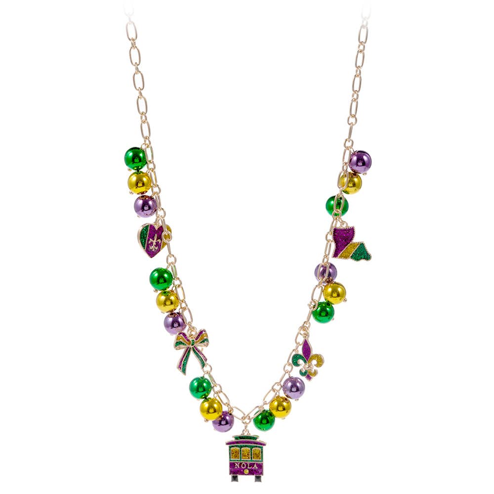 Sensibling Corp. - Wholesale Pendant/Charm Necklace - Mardi Gras Charm Beads Statement Necklace1