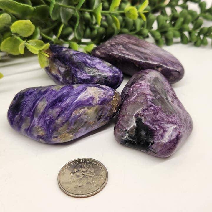 Meraki Gemstones - Wholesale Spiritual Stone/Crystal - Charoite Free Form/Palm Stone/Gallets (1.1lbs/0.5kg)3