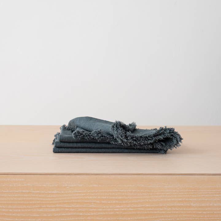 LinenMe - Wholesale Dinner & Cloth Napkin - Hand-Made Linen Napkin Terra Fringe Various 30 Colors1