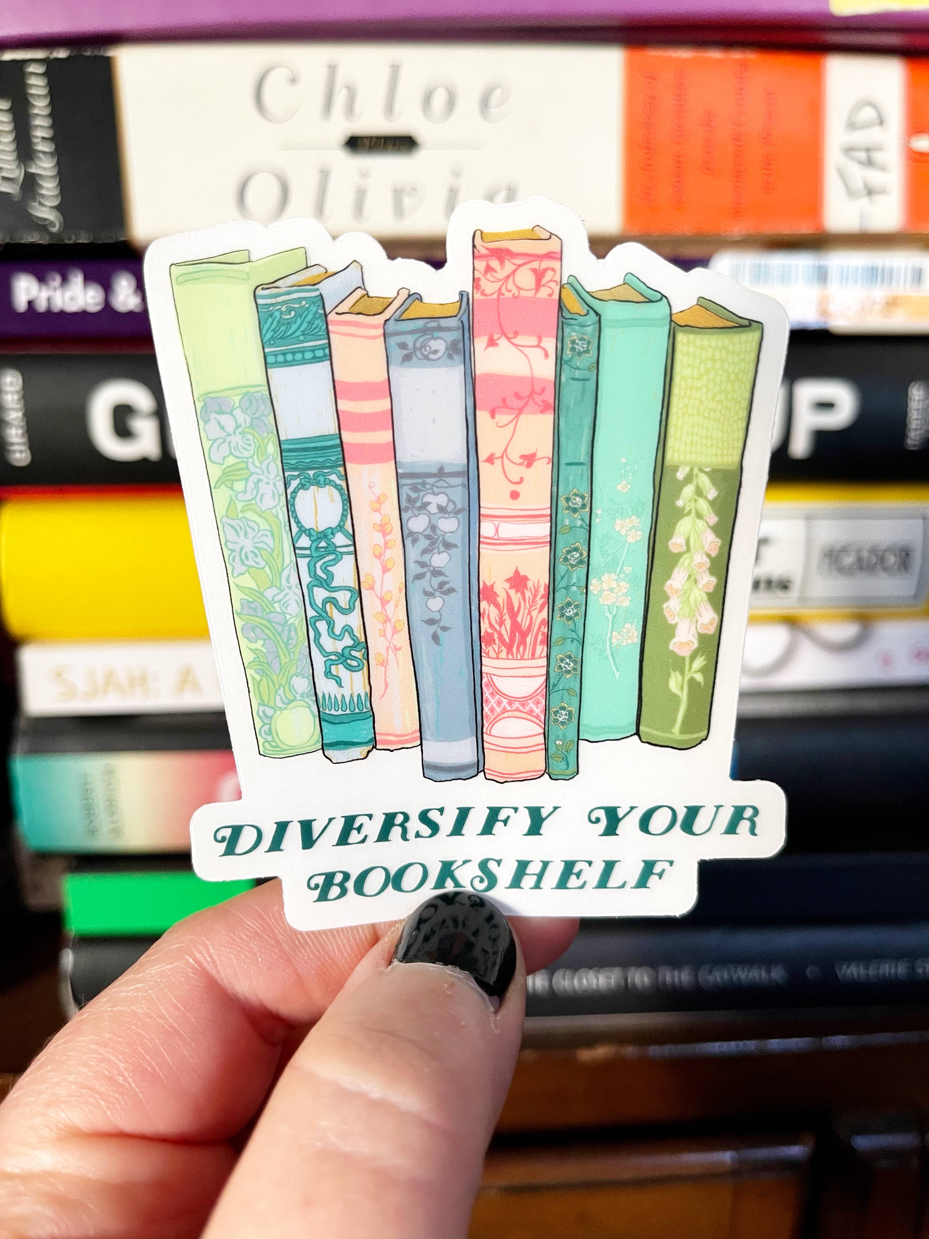 Fabulously Feminist - Wholesale Sticker - Diversify Your Bookshelf: Feminist Sticker
