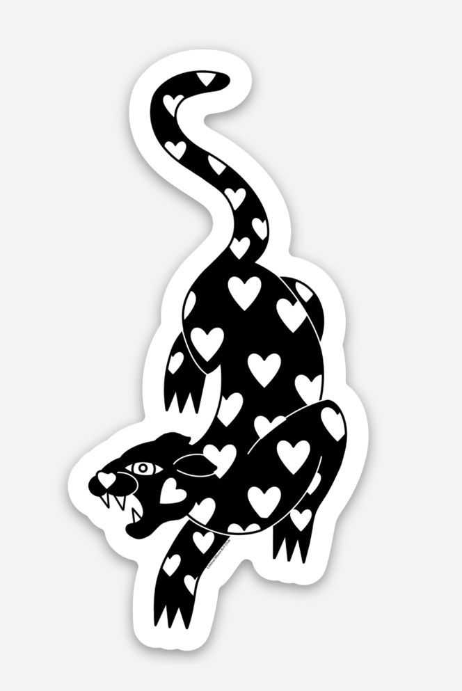 Liminal Moon Art Club - Wholesale Sticker - Black Heart Panther Sticker0