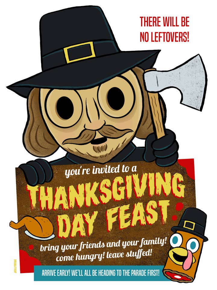 "Thanksgiving" 12 x 16 poster print for wholesale by Jellykoe