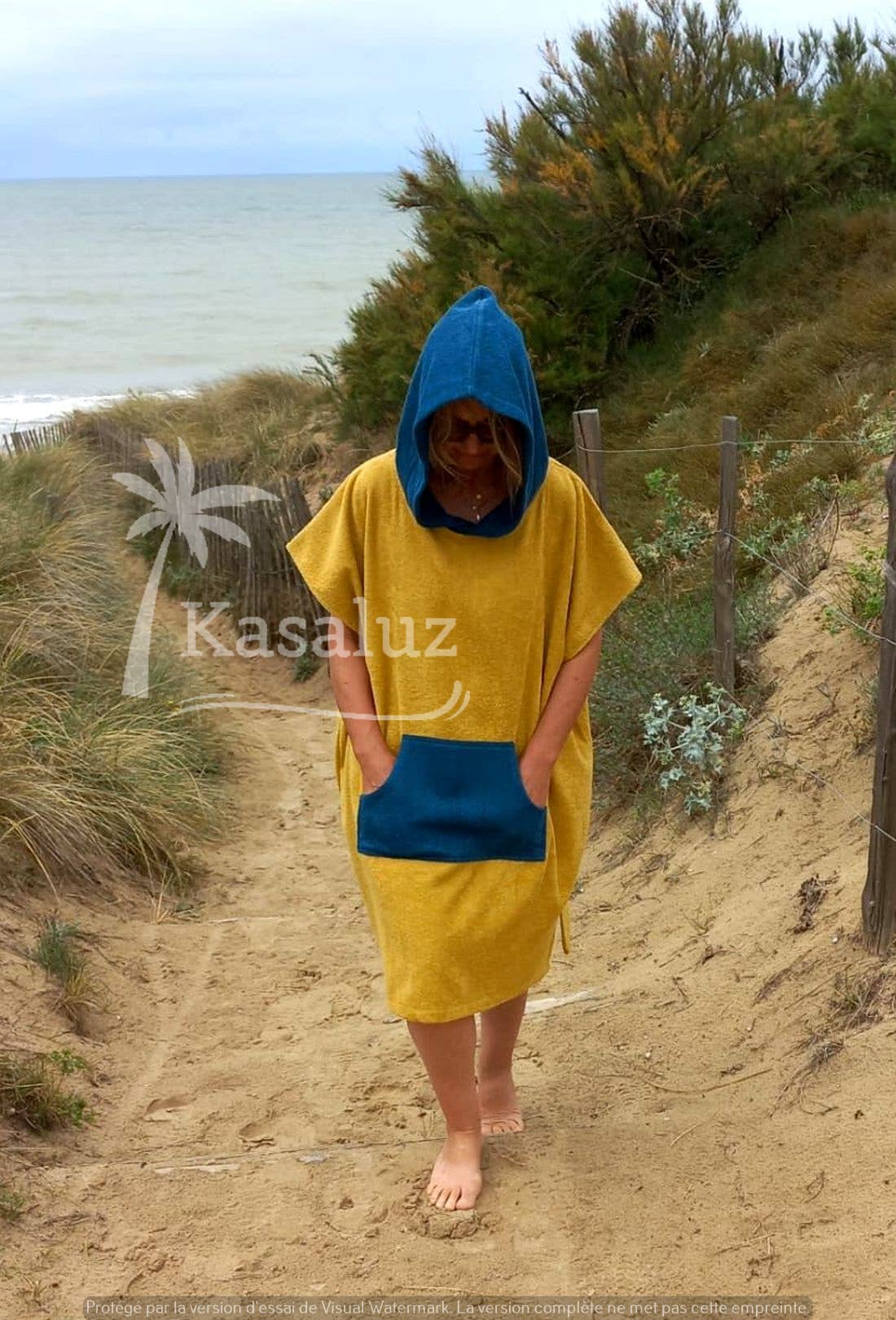 KASALUZ - Wholesale Poncho - Women's - Surf Poncho 100% cotton Oeko-tex standard 100 Size S/M0