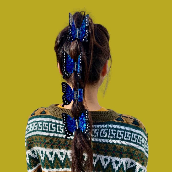 Not Picasso - Wholesale Hair Clip - Women's - Blue Morpho Hair Claw3