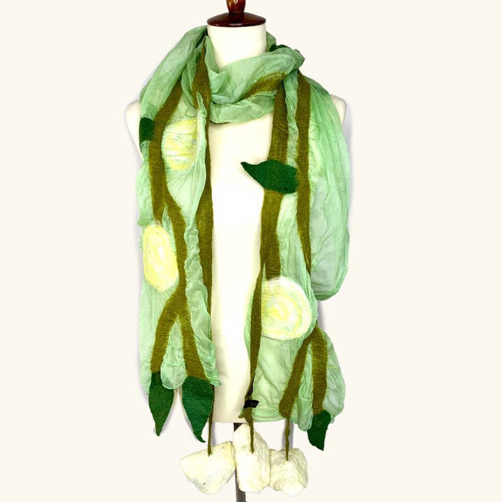 Pomegranate Moon - Wholesale Scarf - Women's - Seafoam Poppy Scarf