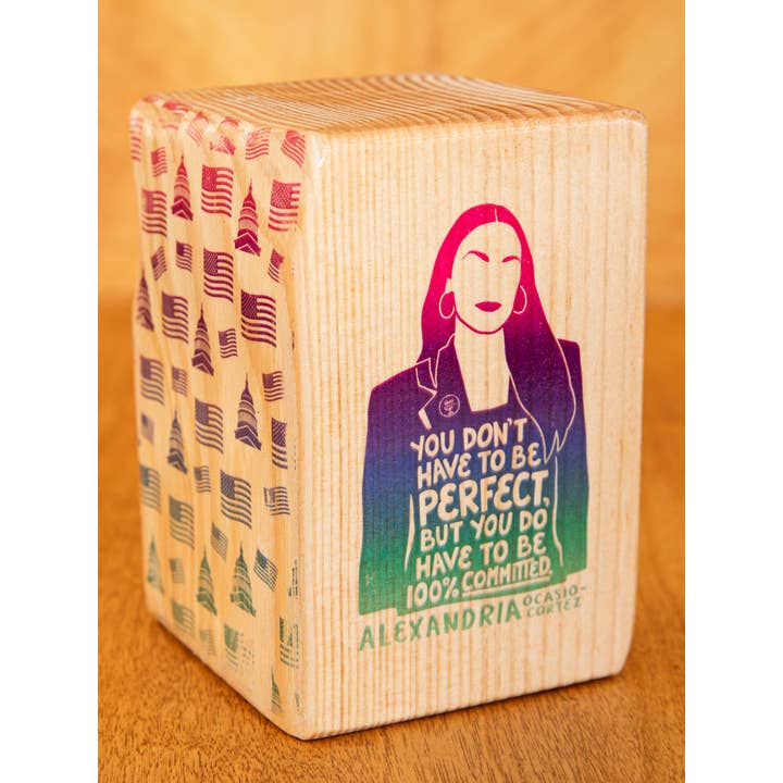 ARCHd - Wholesale Bookend - Iconic Woman Quote Bookend (sold individually) NATURAL WOOD