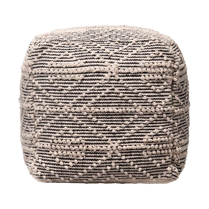 Cotton Textured Trellis Ottoman Pouf for wholesale by nuLOOM