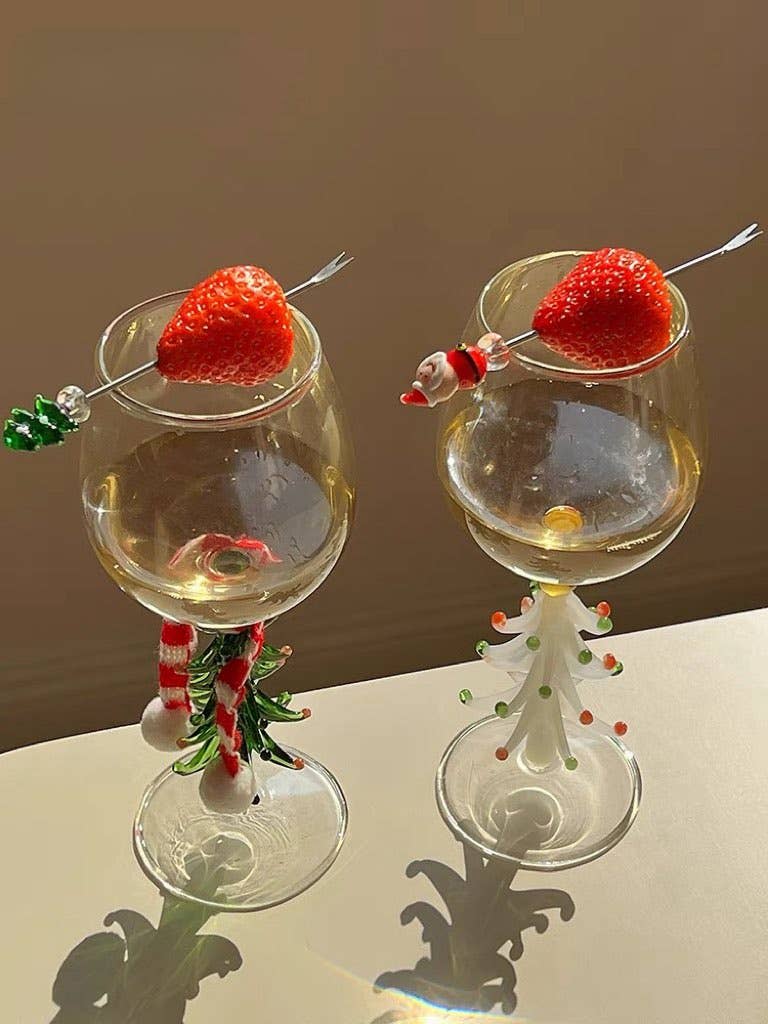 INSPECIAL HOME - Wholesale Wine Glass - Handblown Christmas Tree Wine Glass Goblets Case Of 4011
