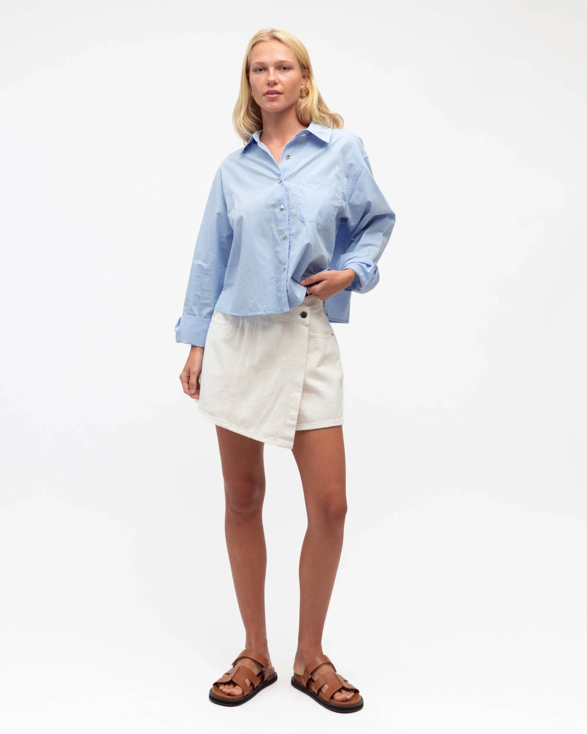 Global Fashion House - Wholesale Button Down Shirt - Women's - BOXY SILHOUETTE SHIRT7