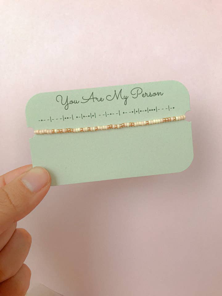 You’re My Person Morse Code Bracelet for wholesale by Seedy Beady Bracelets