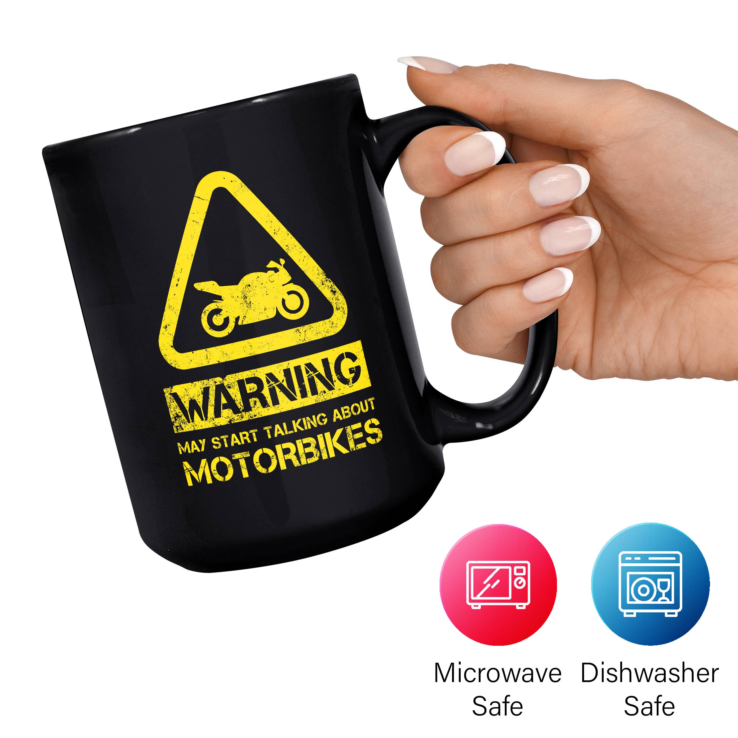 Mug Monster - Vendita all'ingrosso Tazza - Tazza da moto con scritta «Warning May Start Talking about Motorbikes»12