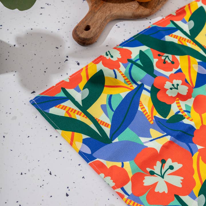 Teresa Rego - Wholesale Tea Towel - Tea towel Burgundy Flower Pattern2