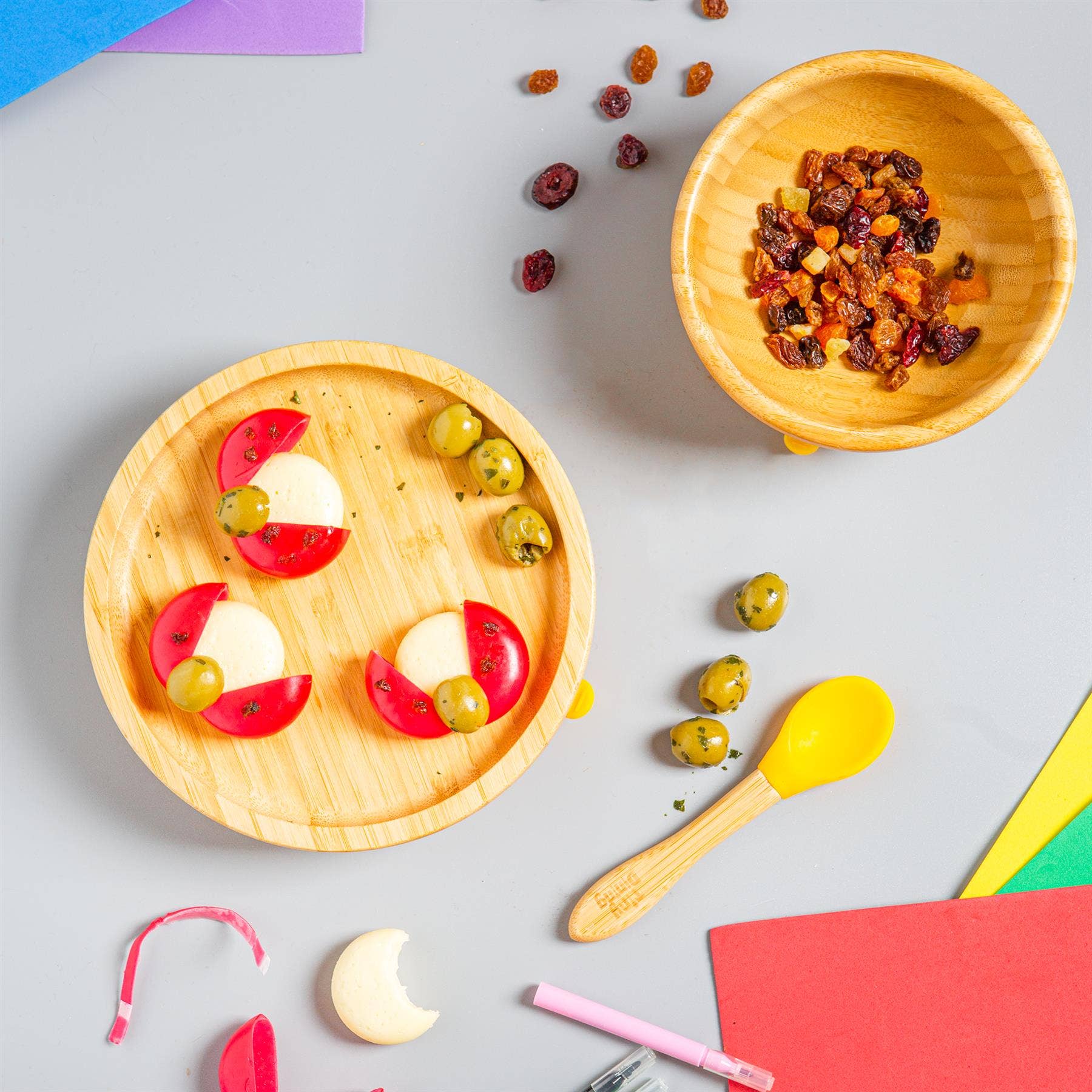 Rinkit Ltd – Engroshandel Middagstallerken – Børn og baby – Lille spisestue børn bambus suge rund plade10