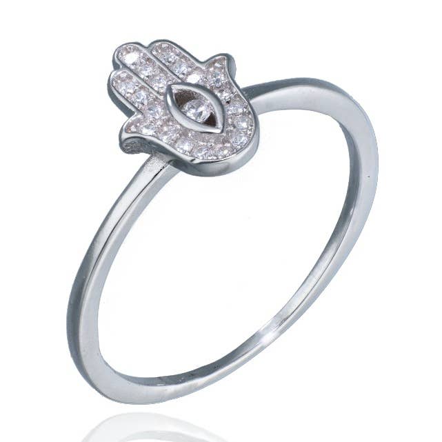 Anel Prata de Lei Mão de Fátima por atacado de Las Joyas de Amanda