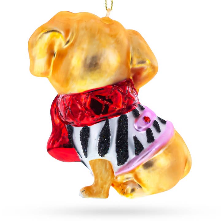 BestPysanky - Wholesale Ornament - Cute Golden Retriever Puppy in Red Scarf Glass Ornament
