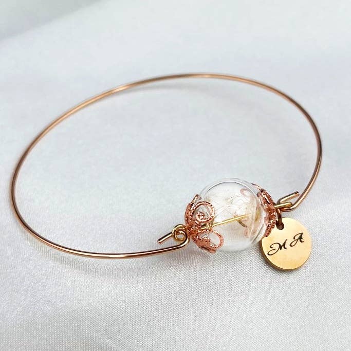 MadamLili - Wholesale Bangle Bracelet - Dandelion Seed Rose Gold Bangle - Rose Gold-plated7