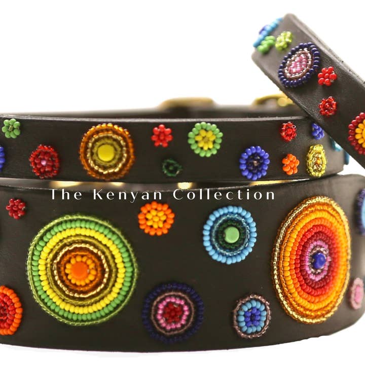 Collier pour chien perlé Arani Dots pour la vente par The Kenyan Collection Inc. dba TKC Inc
