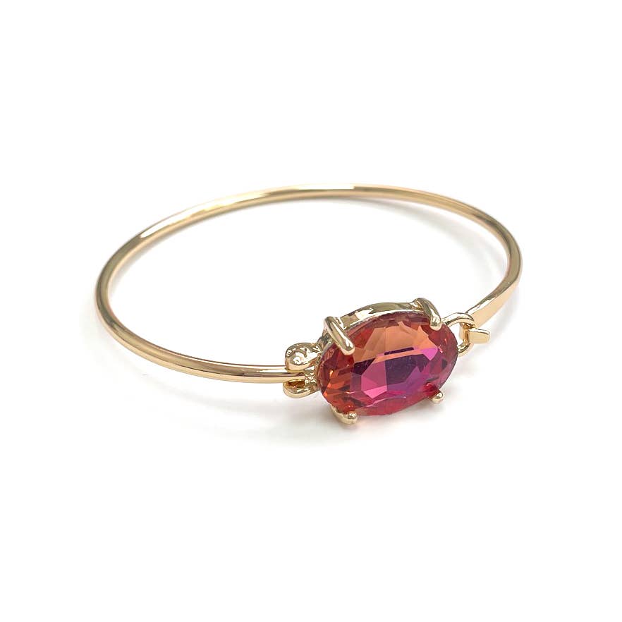 StarryNYC - Wholesale Cuff Bracelet - High Quality Glass Crystal Oval Stone Cuff Metal Bangle6