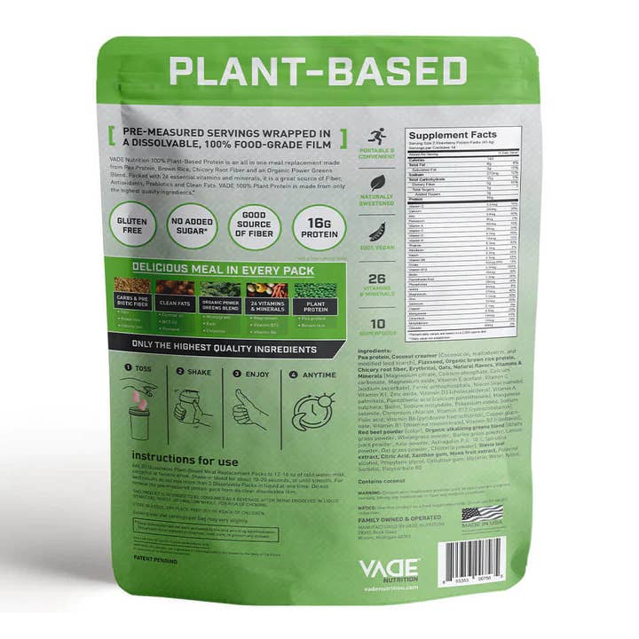 VADE Nutrition - Wholesale Powdered Health Drink - Strawberry Smoothie - Plant-Based Meal Replacement1