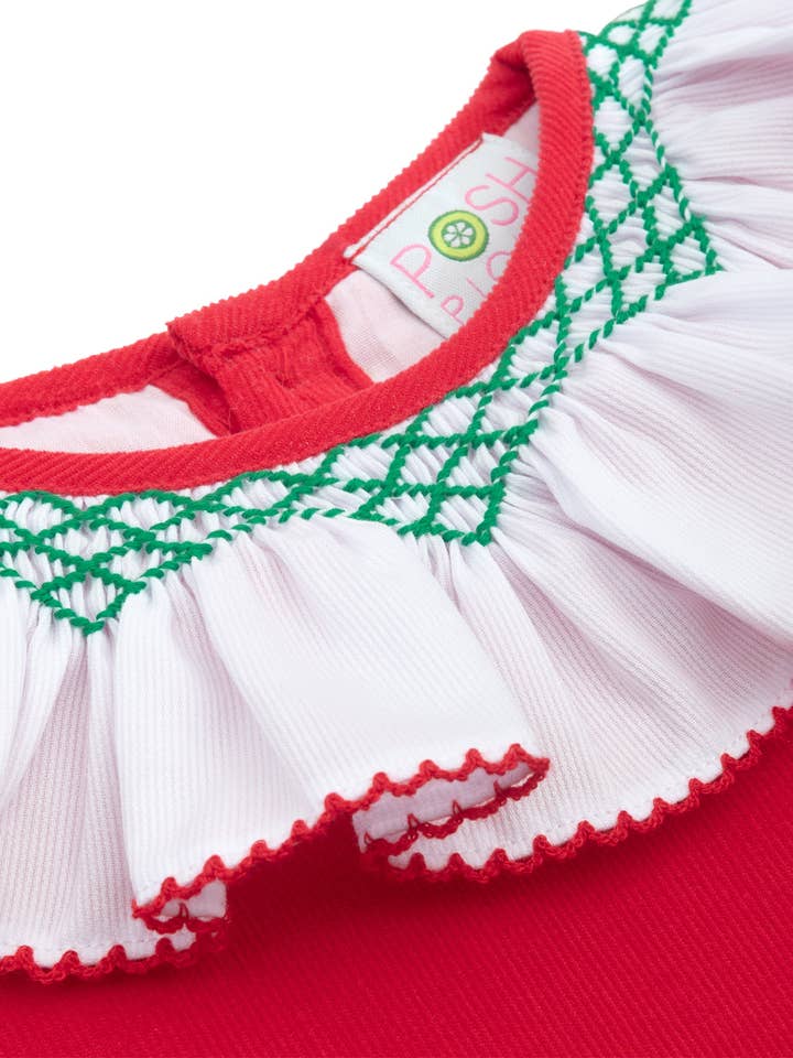 Posh Pickle - Wholesale Dress - Kids - Mistletoe Moments Smocked Corduroy Dress1