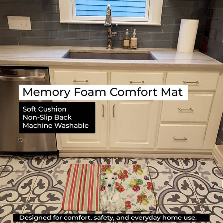 Alfombrilla de Cocina o Baño de Verduras Galgo Blanco WDK8266 para venta al por mayor de Caroline's Treasures