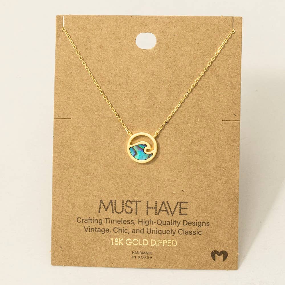 Fame Accessories - Wholesale Pendant/Charm Necklace - Wave Coin Pendant Necklace1