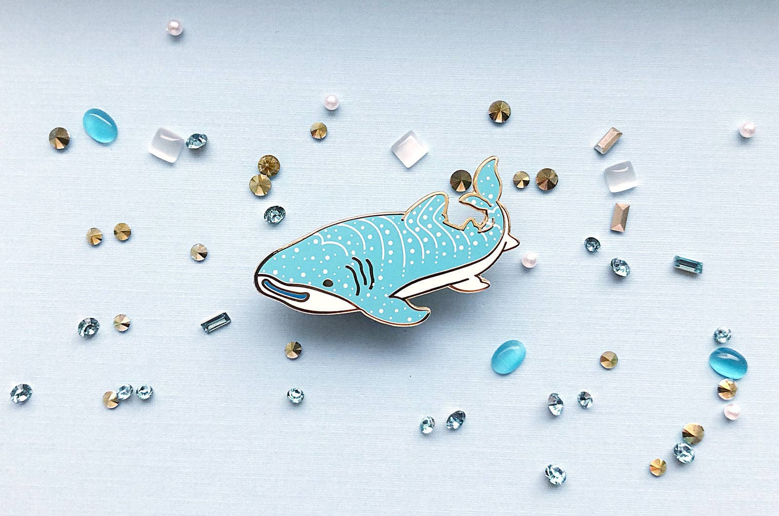 Alum and Ink - Wholesale Lapel Pin/Button - Happy Whale Shark Pin7