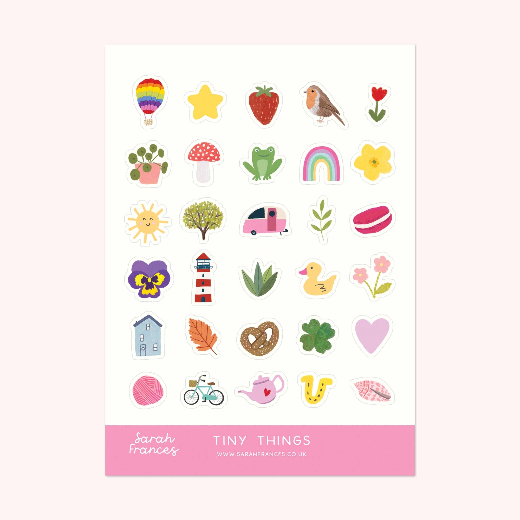 Sarah Frances – Engroshandel Klistermærke – Klistermærkeark med små ting0