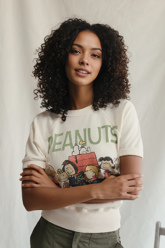 White Charlie & the Gang Raglan for wholesale on Faire1